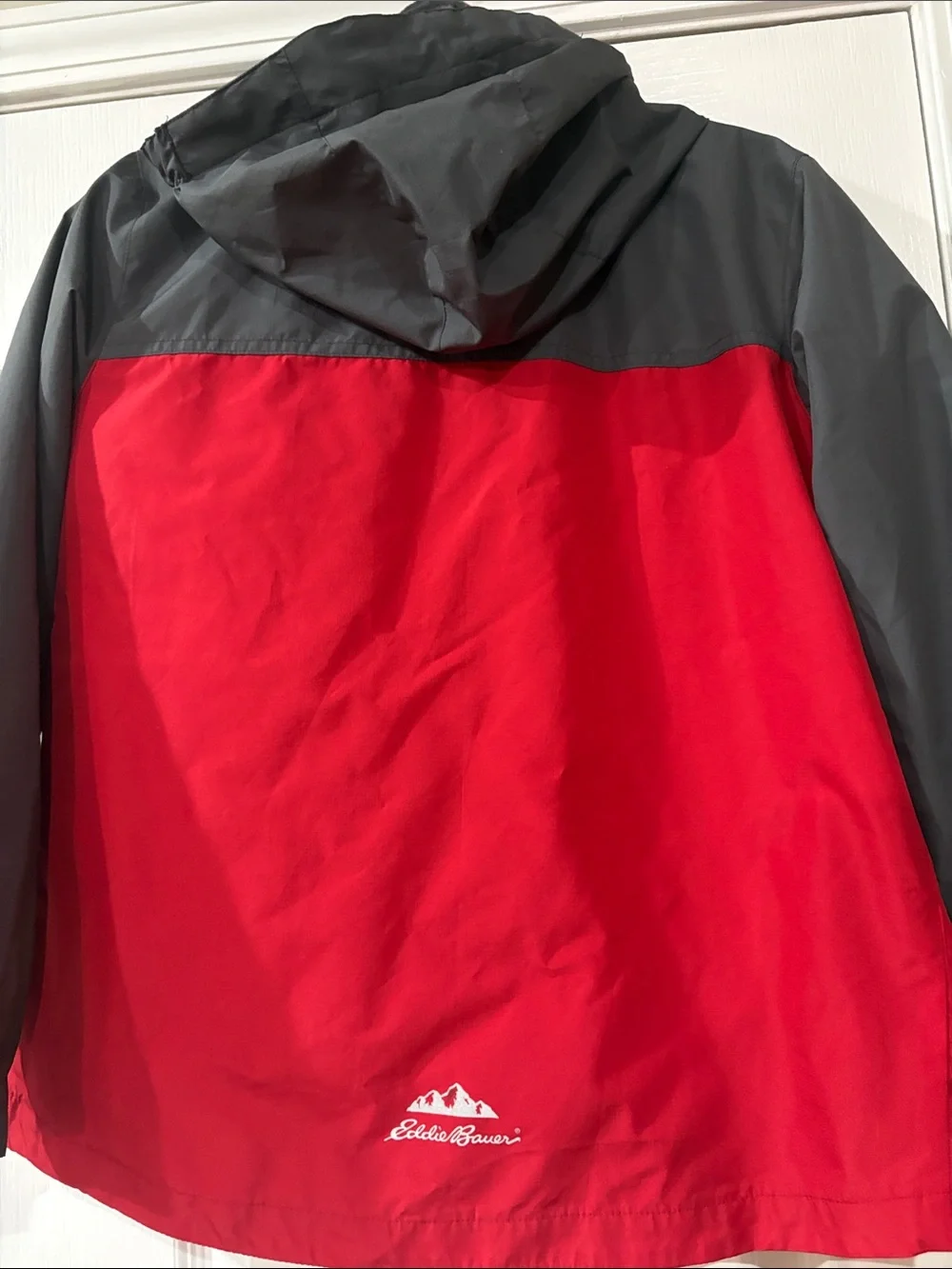 Eddie Bauer Red and Gray Hooded Jacket with removable camo liner for Kids